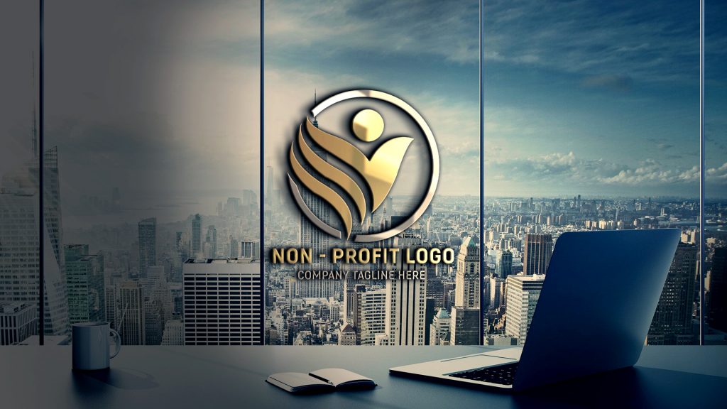 non profit company logo design glass wall presentation 1024x576